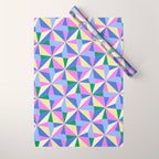 Kaleidoscope Tile Pattern VII Colorful Bright 90s Wrapping Paper Gallery Image 1