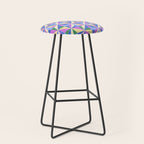 Kaleidoscope Tile Pattern VII Colorful Bright 90s Stool Gallery Image 1