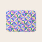 Kaleidoscope Tile Pattern VII Colorful Bright 90s Bath Mat Gallery Image 1