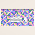 Kaleidoscope Tile Pattern VII Colorful Bright 90s Desk Mat Gallery Image 1