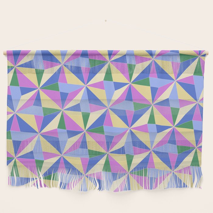 Kaleidoscope Tile Pattern VII Colorful Bright 90s Wall Hanging Gallery Image 1