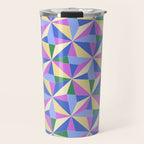 Kaleidoscope Tile Pattern VII Colorful Bright 90s Travel Mug Gallery Image 1