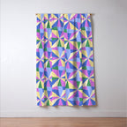 Kaleidoscope Tile Pattern VII Colorful Bright 90s Window Curtain Gallery Image 3