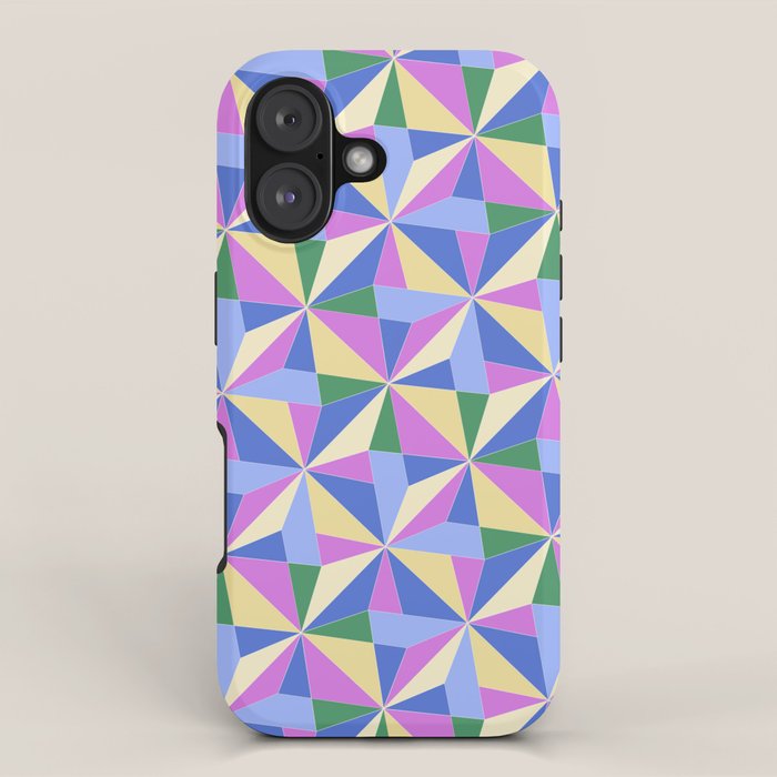 Kaleidoscope Tile Pattern VII Colorful Bright 90s iPhone Case Gallery Image 1
