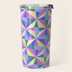 Kaleidoscope Tile Pattern VII Colorful Bright 90s Travel Mug Gallery Image 2