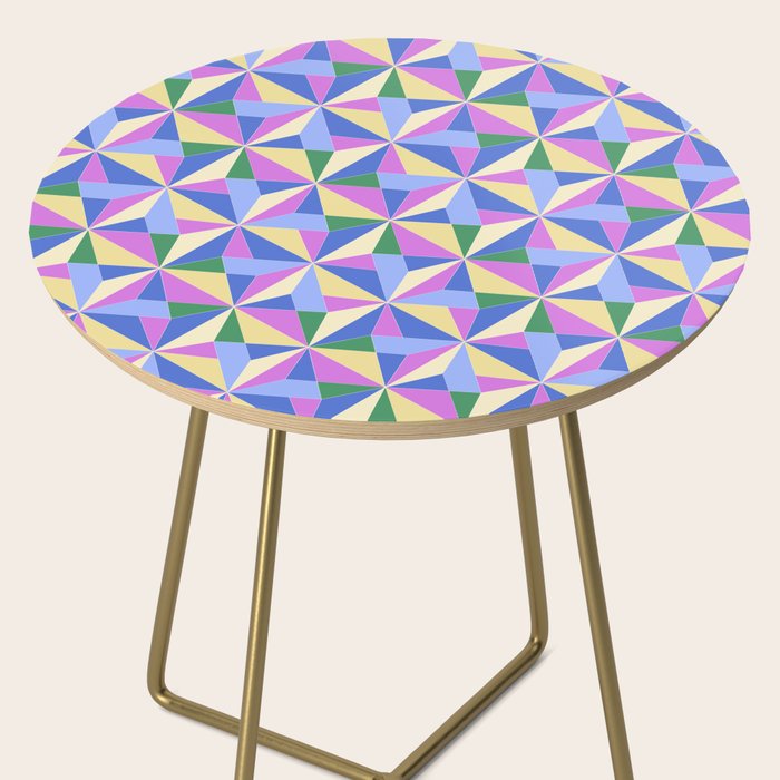 Kaleidoscope Tile Pattern VII Colorful Bright 90s Side Table Gallery Image 2
