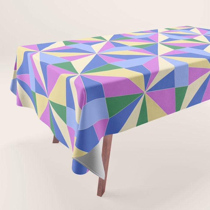 Kaleidoscope Tile Pattern VII Colorful Bright 90s Tablecloth Gallery Image 1