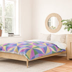 Kaleidoscope Tile Pattern VII Colorful Bright 90s Duvet Cover Gallery Image 2