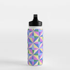 Kaleidoscope Tile Pattern VII Colorful Bright 90s Water Bottle Gallery Image 3