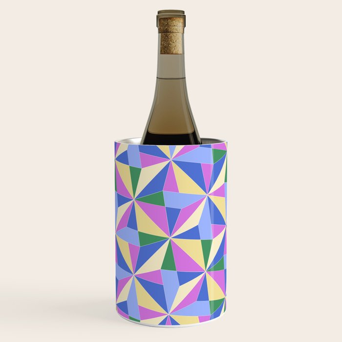 Kaleidoscope Tile Pattern VII Colorful Bright 90s Wine Chiller Gallery Image 1