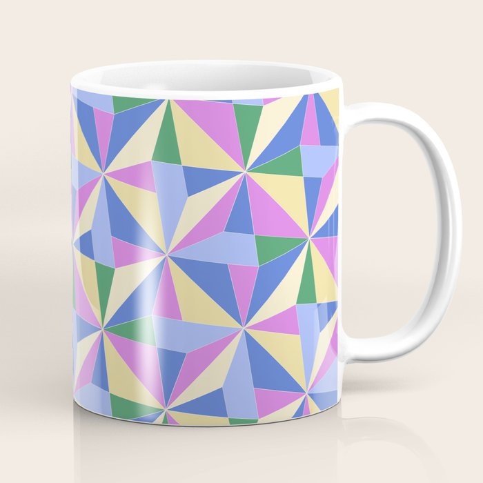 Kaleidoscope Tile Pattern VII Colorful Bright 90s Coffee Mug Gallery Image 1