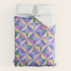Kaleidoscope Tile Pattern VII Colorful Bright 90s Duvet Cover Gallery Image 6