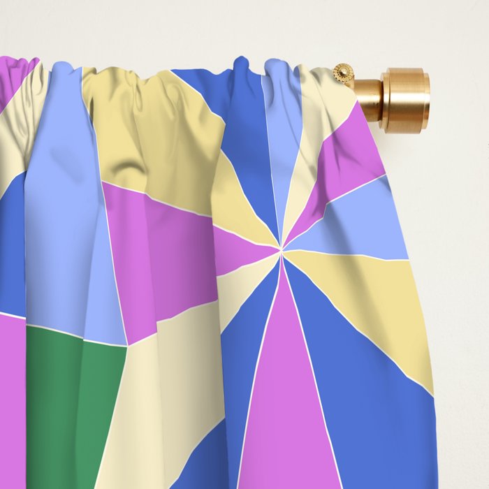 Kaleidoscope Tile Pattern VII Colorful Bright 90s Window Curtain Gallery Image 2