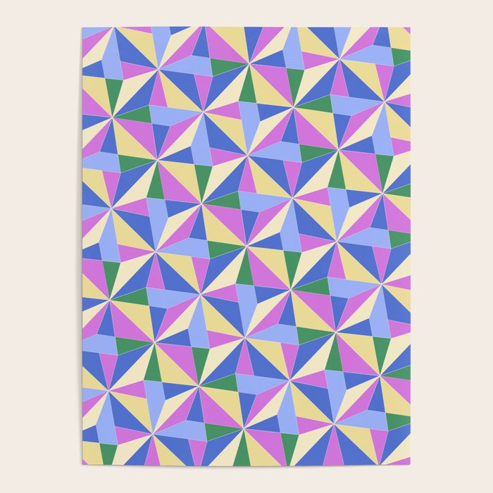 Kaleidoscope Tile Pattern VII Colorful Bright 90s Poster Gallery Image 4