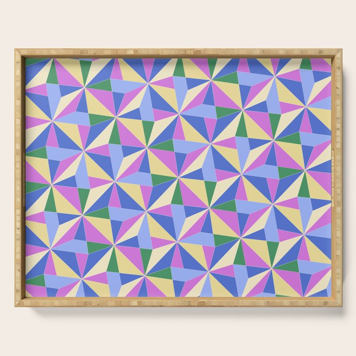 Kaleidoscope Tile Pattern VII Colorful Bright 90s Serving Tray Gallery Image 1