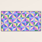 Kaleidoscope Tile Pattern VII Colorful Bright 90s Desk Mat Gallery Image 3