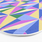 Kaleidoscope Tile Pattern VII Colorful Bright 90s Bath Mat Gallery Image 3