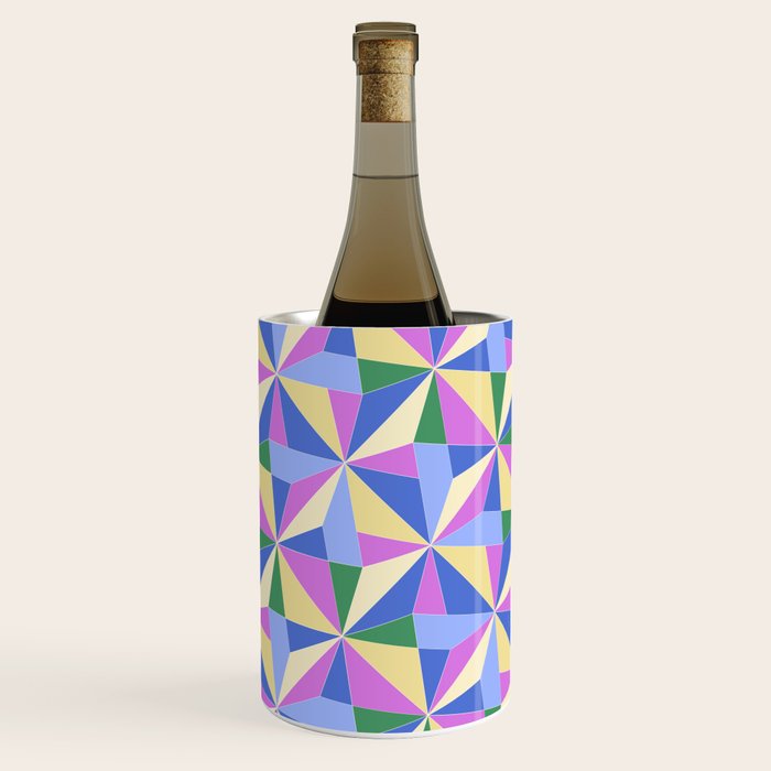 Kaleidoscope Tile Pattern VII Colorful Bright 90s Wine Chiller Gallery Image 2