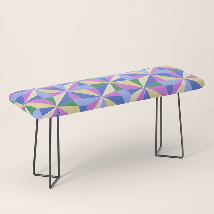 Kaleidoscope Tile Pattern VII Colorful Bright 90s Bench Gallery Image 1
