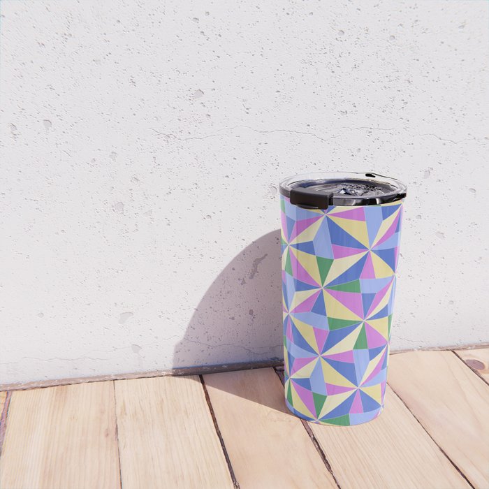 Kaleidoscope Tile Pattern VII Colorful Bright 90s Travel Mug Gallery Image 4