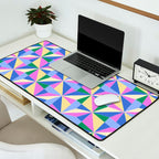 Kaleidoscope Tile Pattern VII Colorful Bright 90s Desk Mat Gallery Image 2