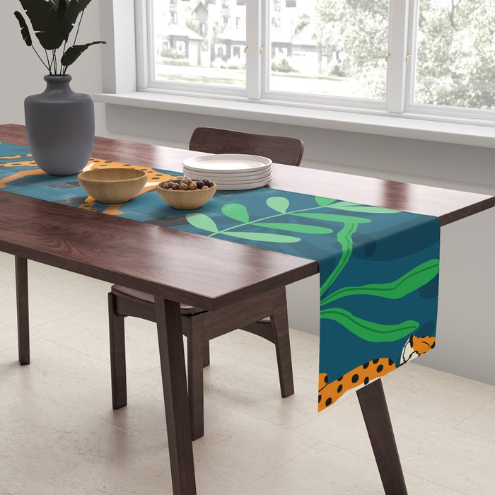 Cheetah pattern 001 Table Runner Gallery Image 2