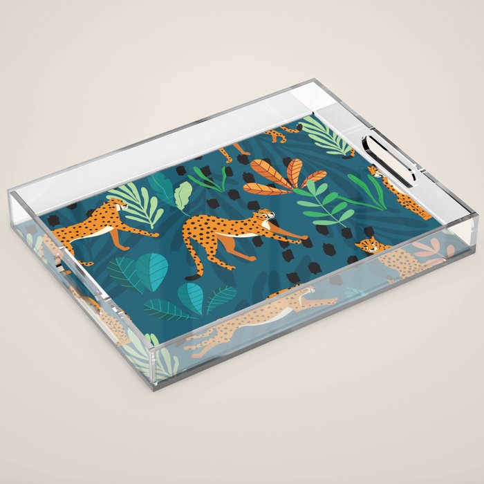 Cheetah pattern 001 Acrylic Tray Gallery Image 1