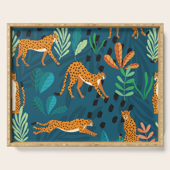 Cheetah pattern 001 Serving Tray Gallery Image 1