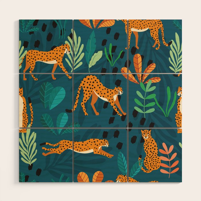 Cheetah pattern 001 Wood Wall Art Gallery Image 1