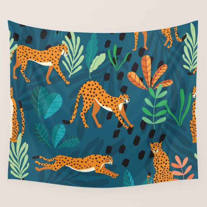 Cheetah pattern 001 Wall Tapestry Gallery Image 1