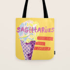 Sagittarius Cares in Sunshine Yellow | Zodiac Series  Tote Bag Gallery Image 1
