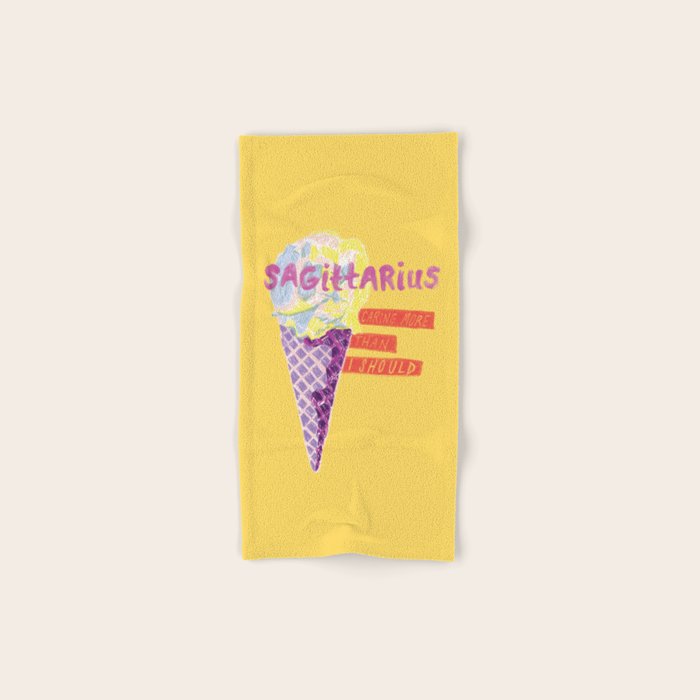 Sagittarius Cares in Sunshine Yellow | Zodiac Series  Bath Towel Gallery Image 1