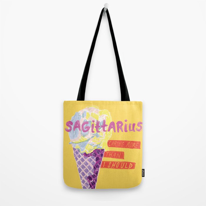 Sagittarius Cares in Sunshine Yellow | Zodiac Series  Tote Bag Gallery Image 2