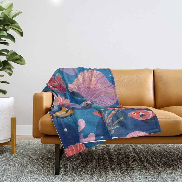 Oceanic Life Throw Blanket Gallery Image 1
