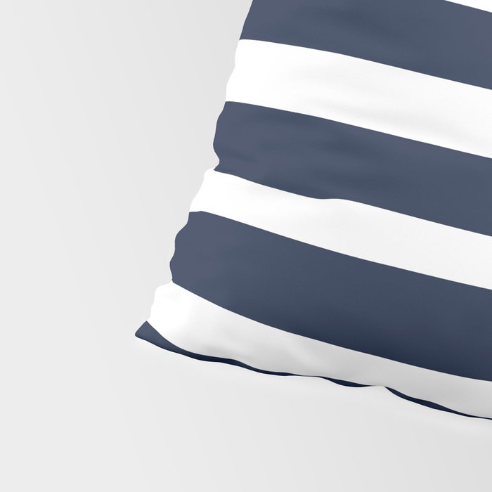 Ocean Stripes, Modern, Abstract, Navy Blue and White Pillow Sham Gallery Image 4