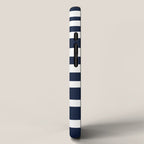 Ocean Stripes, Modern, Abstract, Navy Blue and White iPhone Case Gallery Image 2