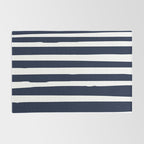 Ocean Stripes, Modern, Abstract, Navy Blue and White Rug Gallery Image 2