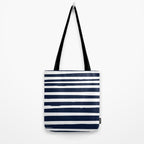 Ocean Stripes, Modern, Abstract, Navy Blue and White Tote Bag Gallery Image 2