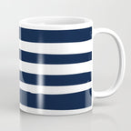 Ocean Stripes, Modern, Abstract, Navy Blue and White Coffee Mug Gallery Image 1