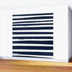 Ocean Stripes, Modern, Abstract, Navy Blue and White Wall Mural Gallery Image 2