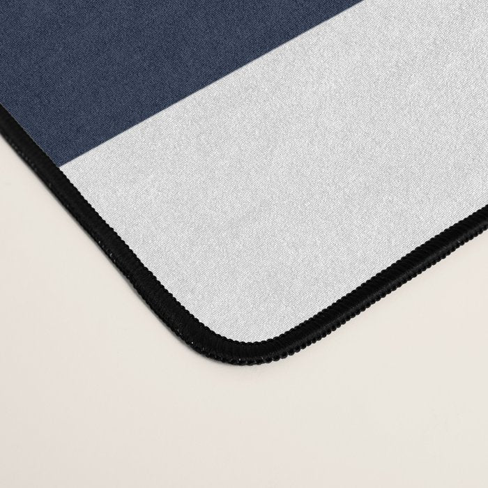 Ocean Stripes, Modern, Abstract, Navy Blue and White Desk Mat Gallery Image 4