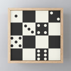 Checkered Dice Pattern (Creamy Milk & Dark Charcoal Color Palette) Mini Art Print Gallery Image 1