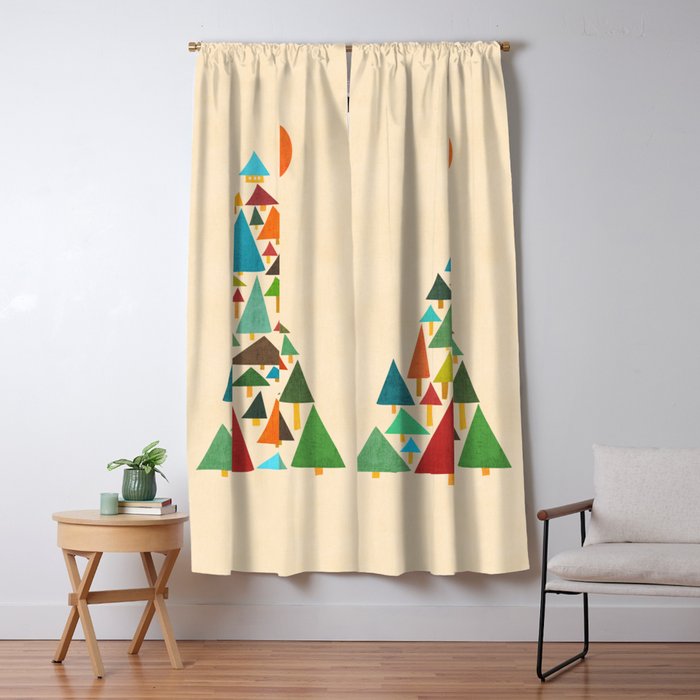 The house at the pine forest Window Curtain Gallery Image 5