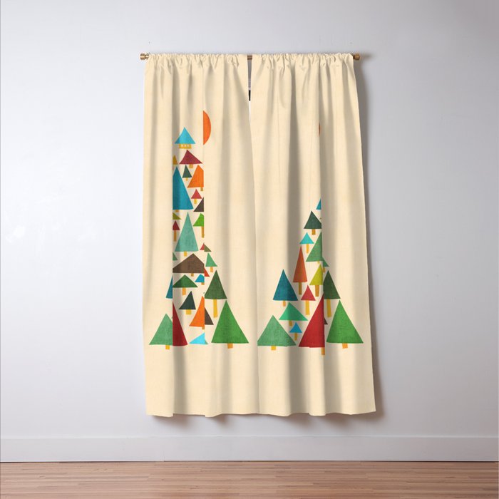 The house at the pine forest Window Curtain Gallery Image 3