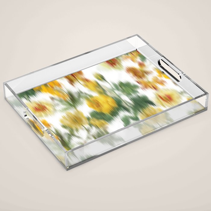 seamless pattern abstract texture background flowers Acrylic Tray Gallery Image 1