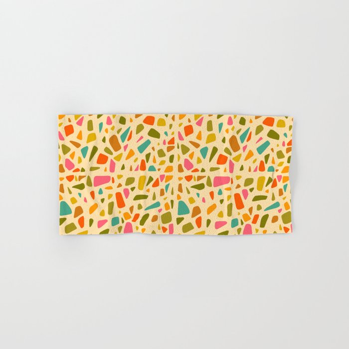 Terrazzo Print in Cream Bath Towel Gallery Image 1