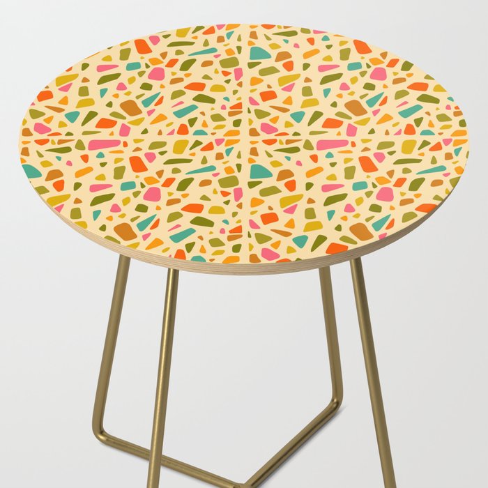 Terrazzo Print in Cream Side Table Gallery Image 2