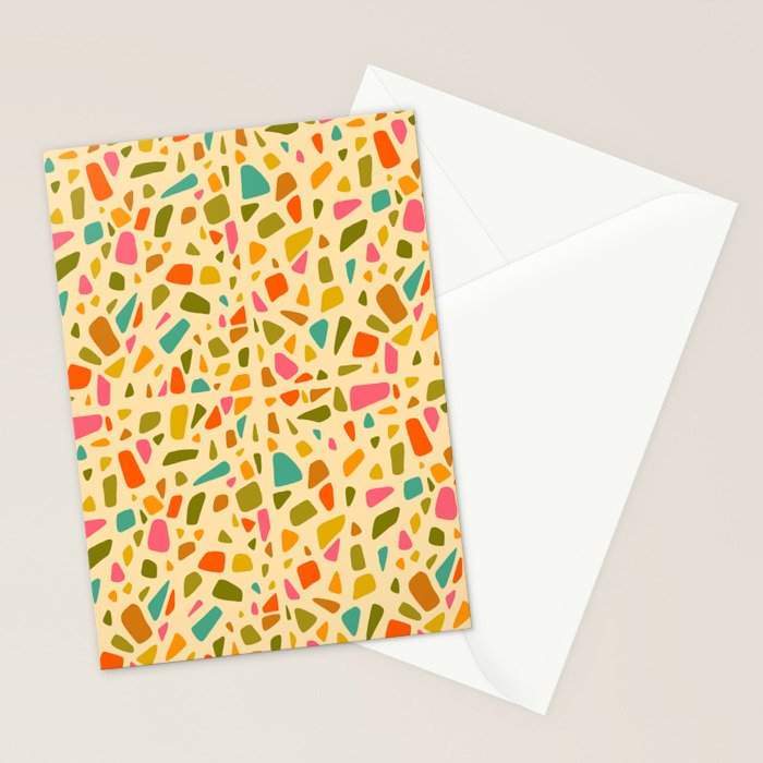 Terrazzo Print in Cream Stationery Card Gallery Image 2