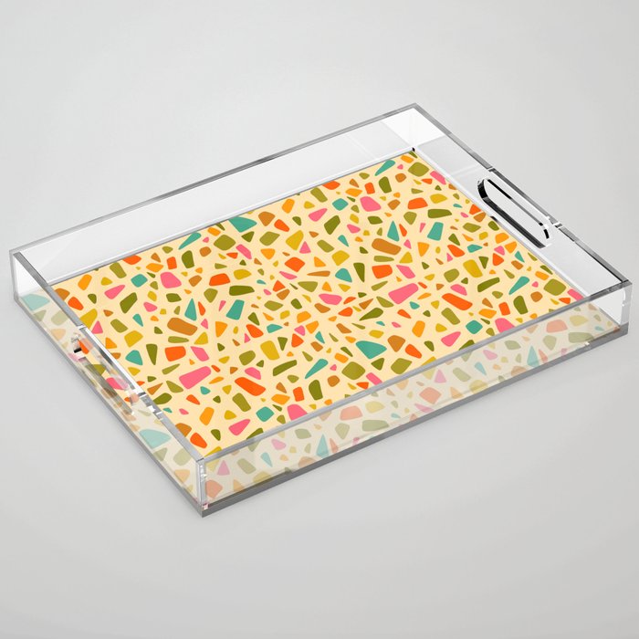Terrazzo Print in Cream Acrylic Tray Gallery Image 1