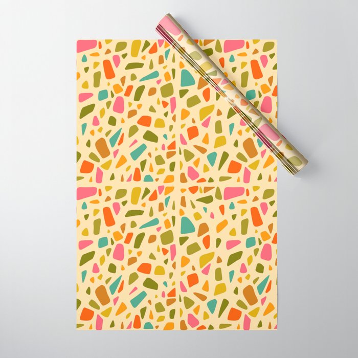 Terrazzo Print in Cream Wrapping Paper Gallery Image 1